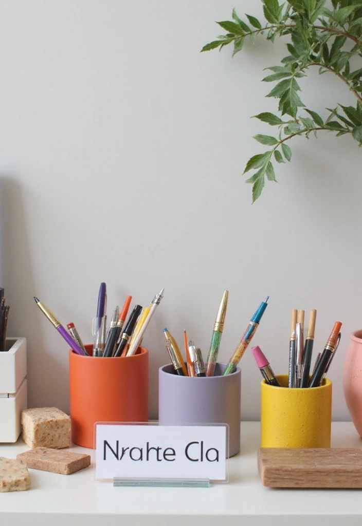 30 Cute Office Ideas You’ll Want to Copy Immediately - 6. Personalized Desk Accessories