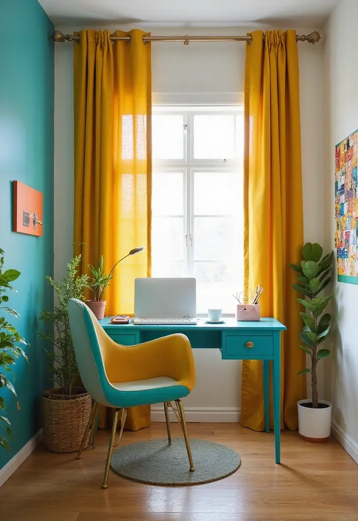 30 Cute Office Ideas You’ll Want to Copy Immediately - 7. Bright Color Schemes