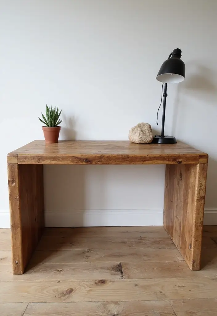 30 Earthy Office Decor Ideas for Grounded Spaces - 1. Reclaimed Wood Desks