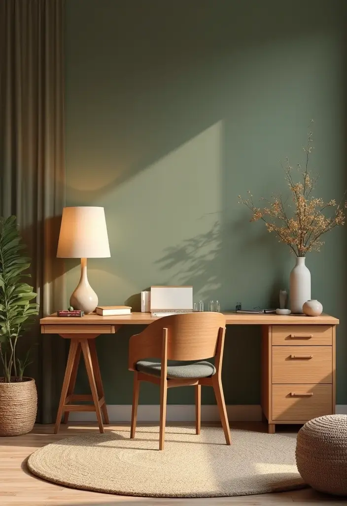 30 Earthy Office Decor Ideas for Grounded Spaces - 11. Earthy Color Palette