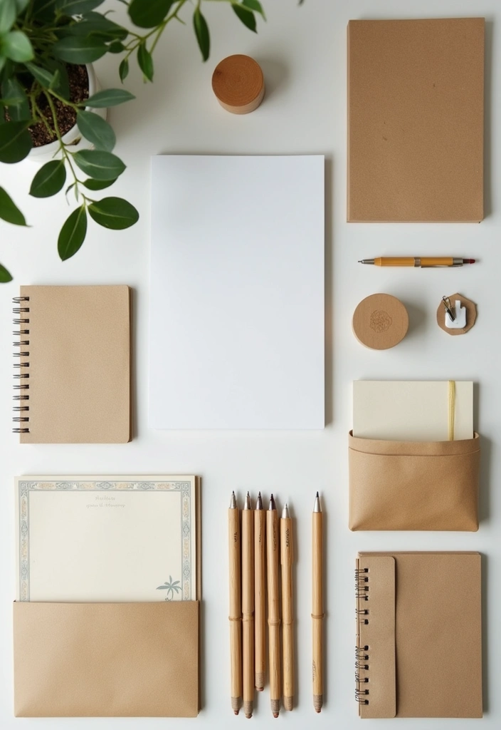 30 Earthy Office Decor Ideas for Grounded Spaces - 15. Eco-Friendly Stationery