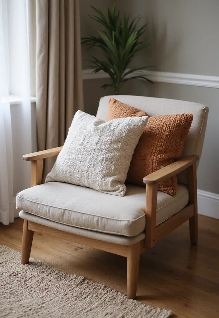 30 Earthy Office Decor Ideas for Grounded Spaces - 16. Soft Textured Cushions