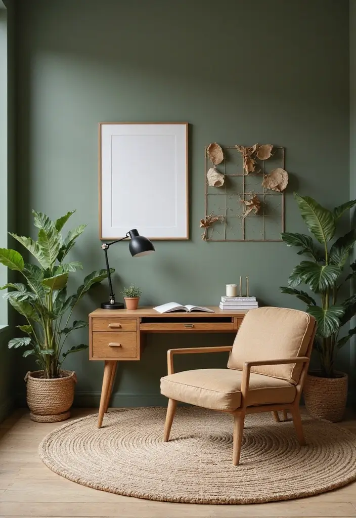 30 Earthy Office Decor Ideas for Grounded Spaces - 18. Earthy Wall Colors