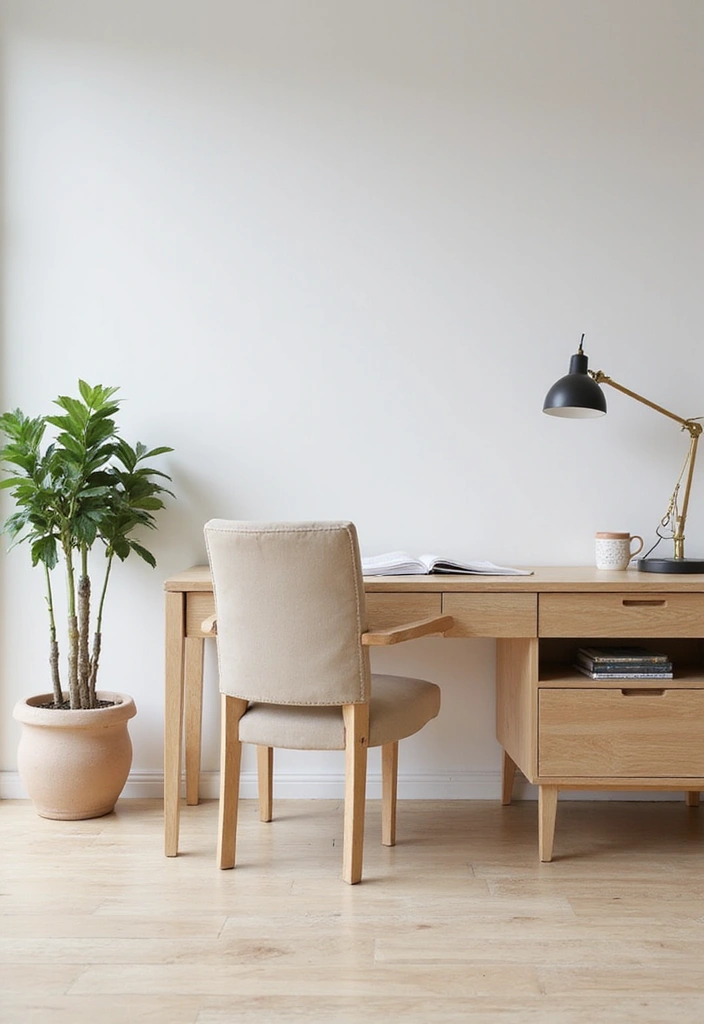 30 Earthy Office Decor Ideas for Grounded Spaces - 19. Minimalist Designs
