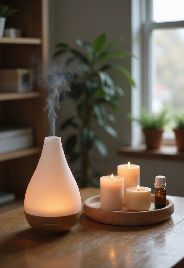 30 Earthy Office Decor Ideas for Grounded Spaces - 20. Aromatic Elements