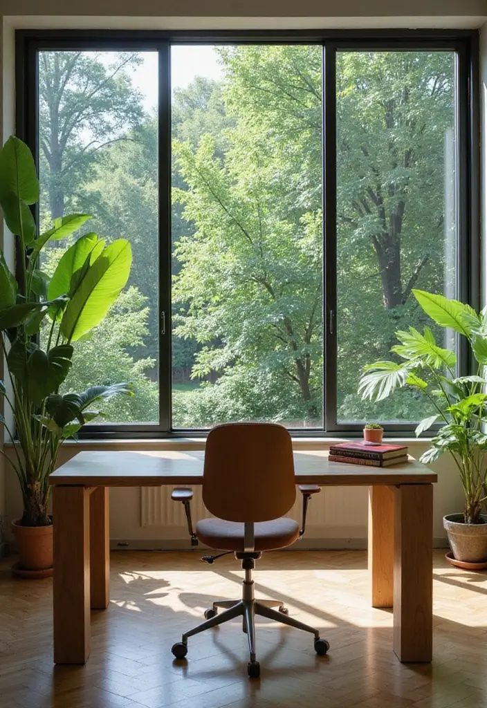 30 Earthy Office Decor Ideas for Grounded Spaces - 29. Outdoor Views