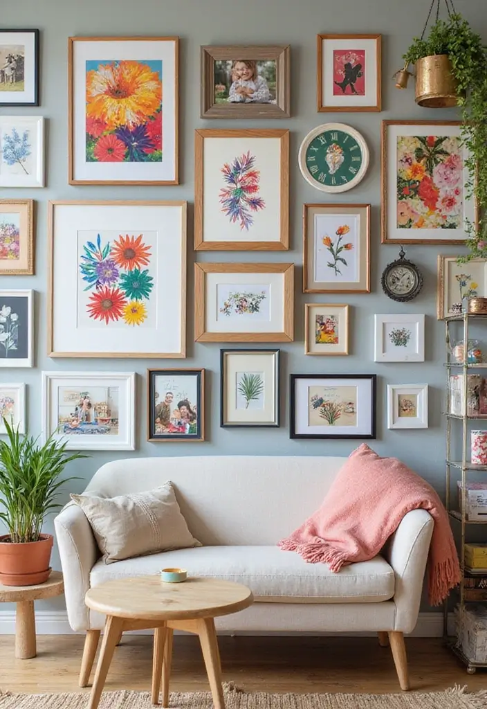 30 Eclectic Office Decor Ideas That Are Pure Personality - 1. Colorful Gallery Wall