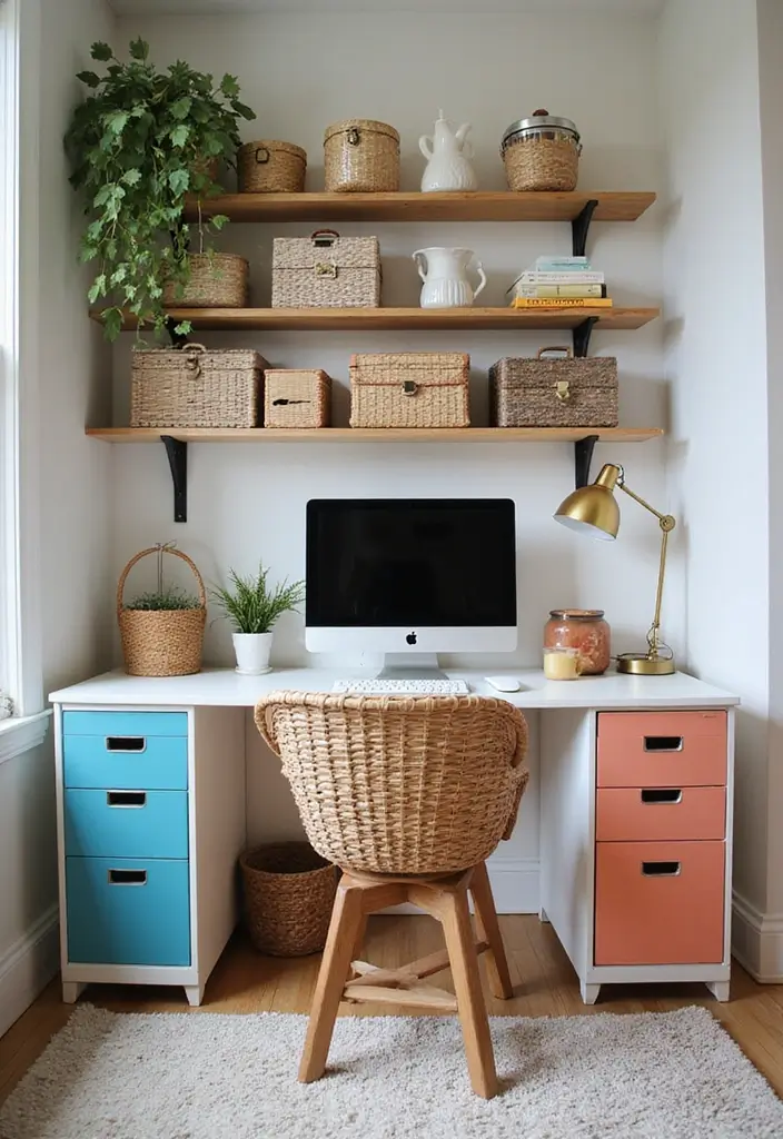 30 Eclectic Office Decor Ideas That Are Pure Personality - 16. Fun Storage Solutions