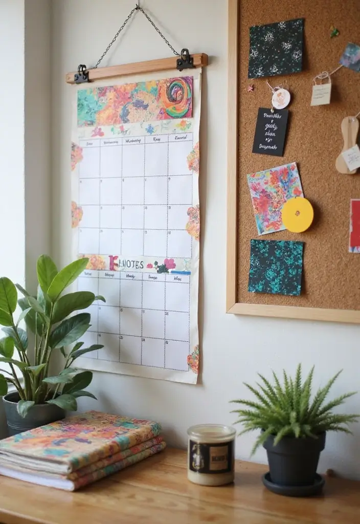 30 Eclectic Office Decor Ideas That Are Pure Personality - 18. Creative Calendar Display