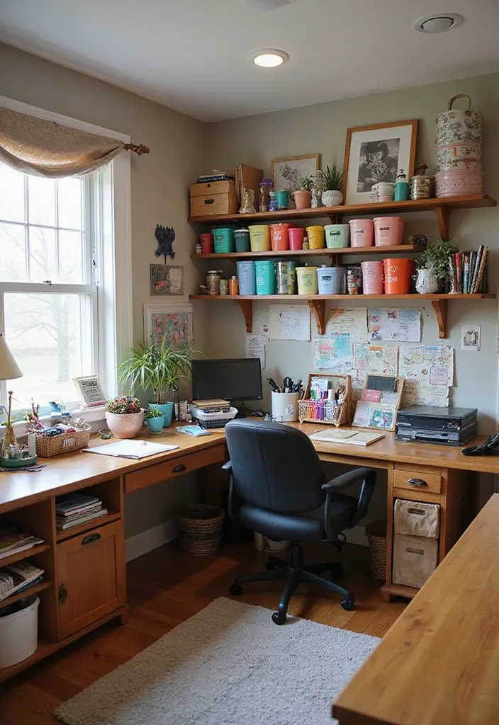30 Eclectic Office Decor Ideas That Are Pure Personality - 26. Crafting Corner