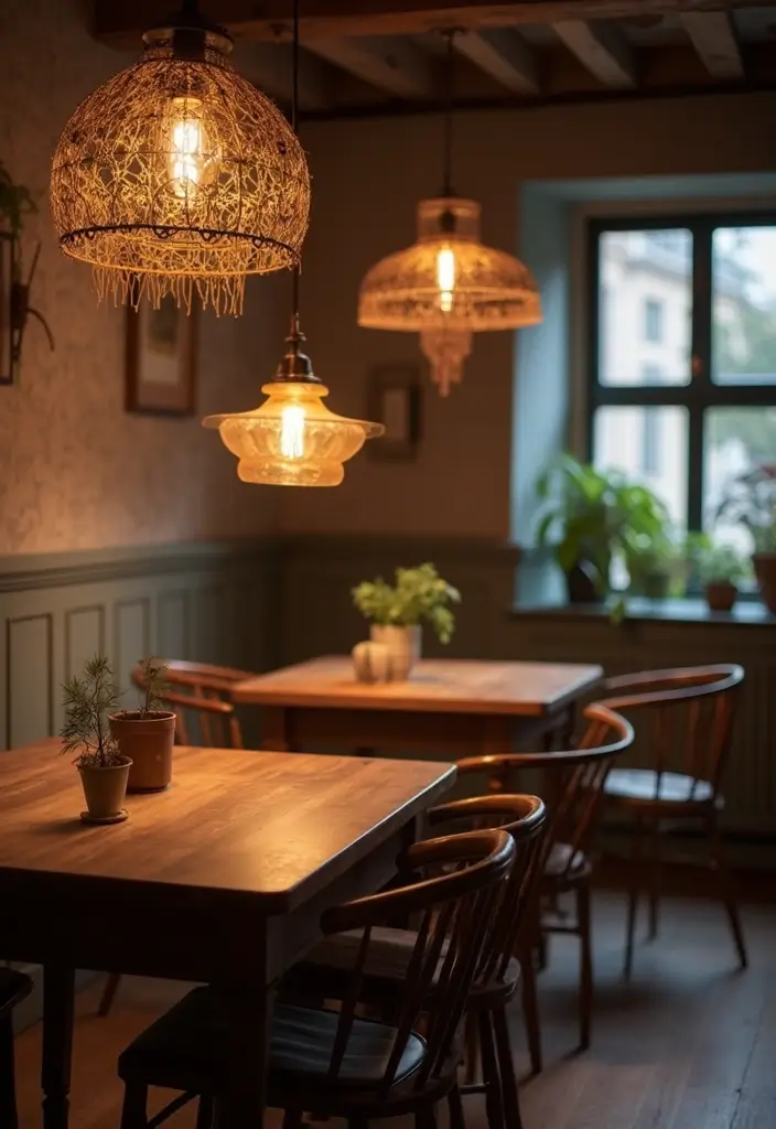 30 Eclectic Office Decor Ideas That Are Pure Personality - 9. Unique Lighting Fixtures