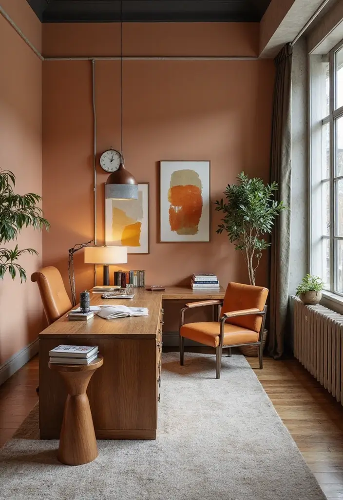 30 Fancy Office Design Ideas That Look Super Expensive - 29. Elegant Color Accents