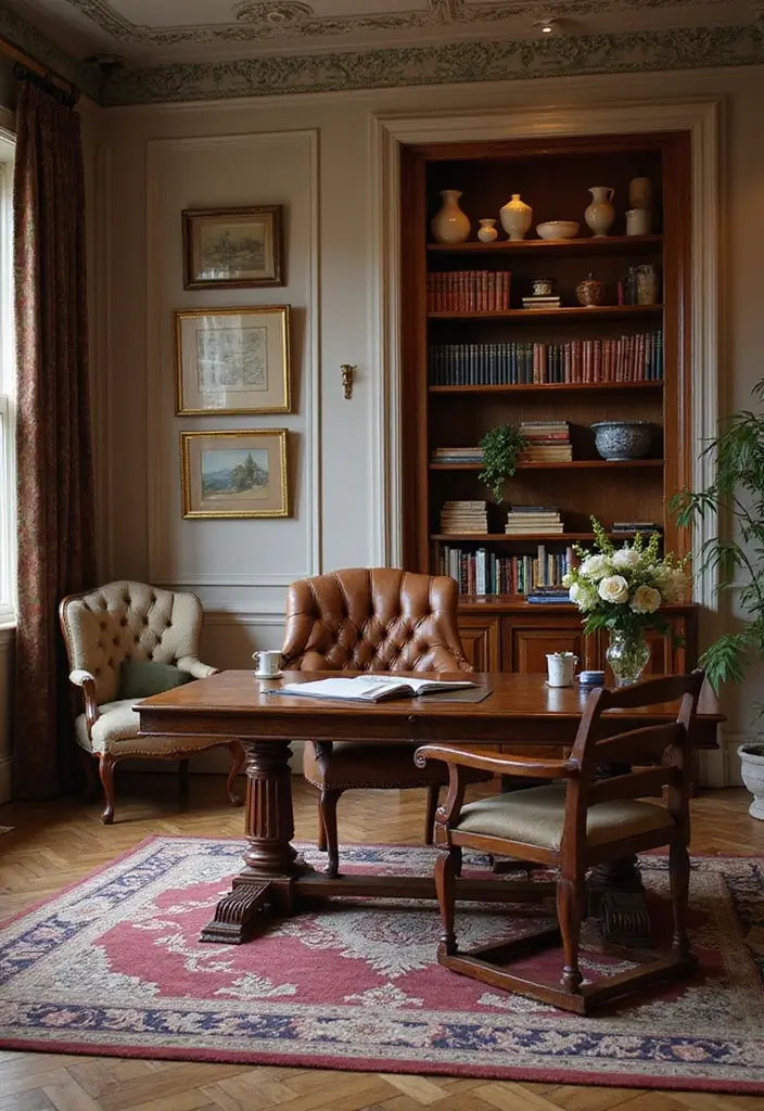 30 Fancy Office Design Ideas That Look Super Expensive - 30. Incorporating Traditional Elements