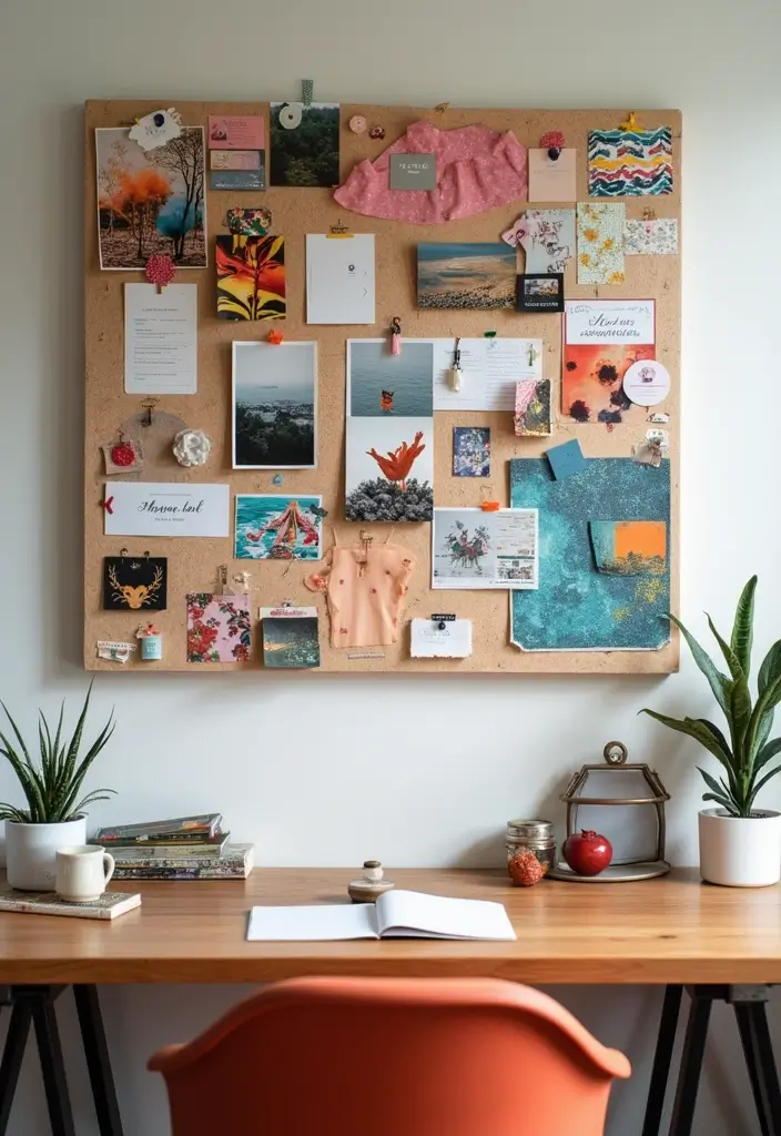 30 Gallery Wall Office Ideas to Instantly Level Up Your Zoom Background - 11. Moodboard Wall