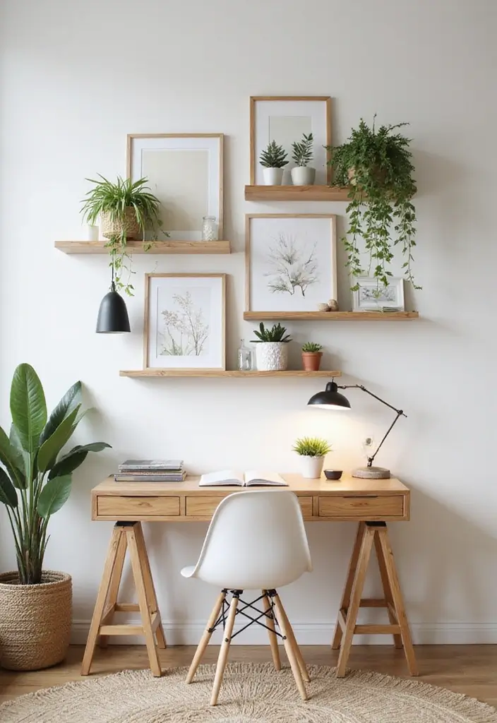 30 Gallery Wall Office Ideas to Instantly Level Up Your Zoom Background - 14. Decorative Shelves