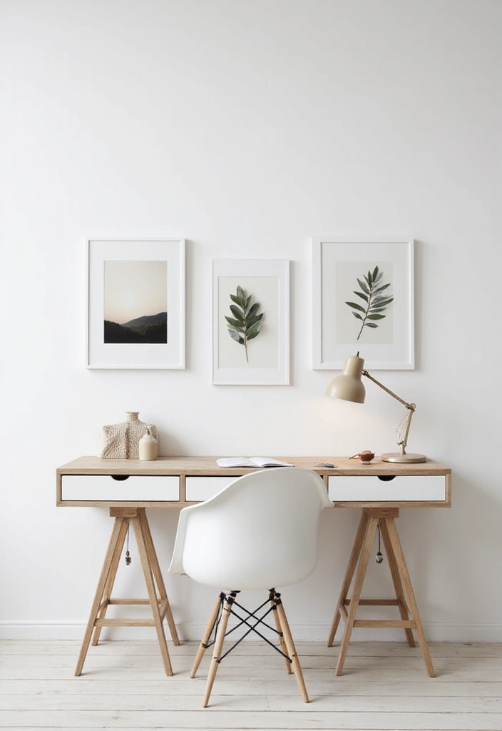 30 Gallery Wall Office Ideas to Instantly Level Up Your Zoom Background - 9. Using Negative Space