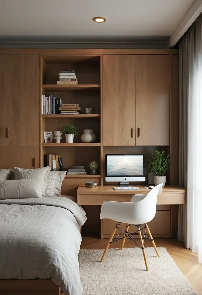 30 Genius Home Office with Murphy Bed Ideas for Small Spaces - 14. Hidden Storage Solutions