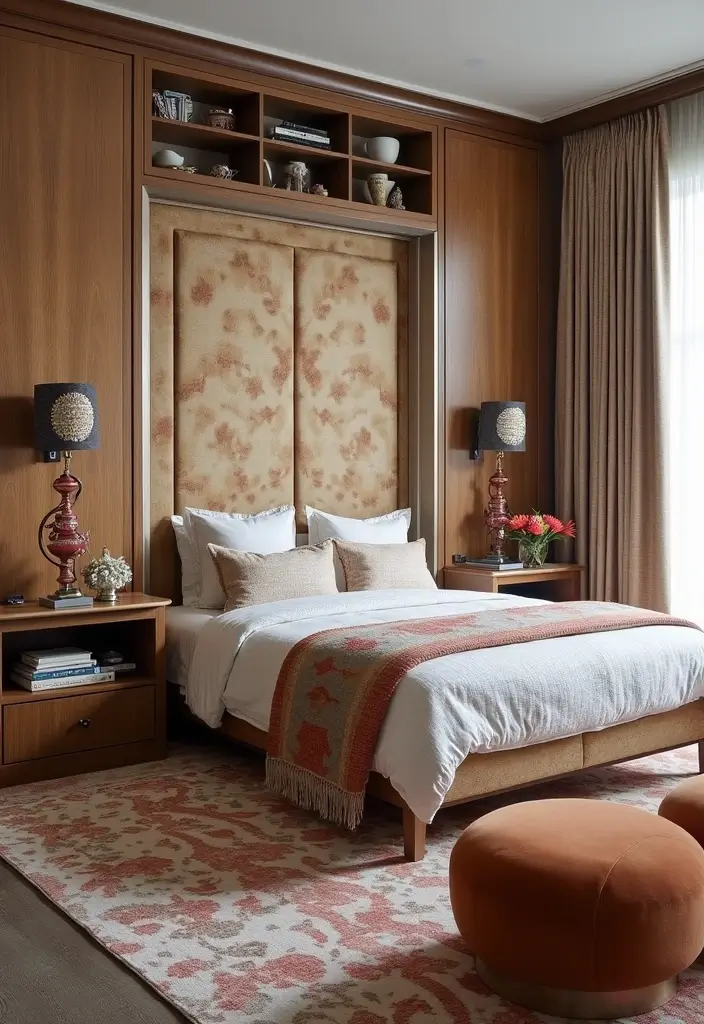 30 Genius Home Office with Murphy Bed Ideas for Small Spaces - 17. Bold Patterns