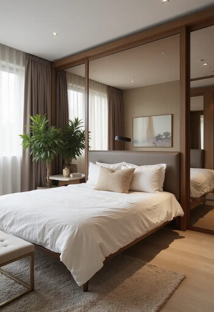 30 Genius Home Office with Murphy Bed Ideas for Small Spaces - 24. Reflective Surfaces