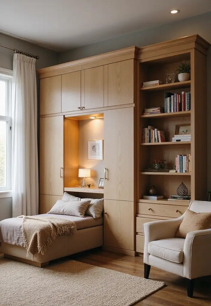 30 Genius Home Office with Murphy Bed Ideas for Small Spaces - 25. Cozy Reading Nook