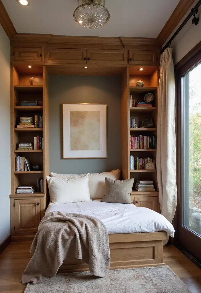 30 Genius Home Office with Murphy Bed Ideas for Small Spaces - 3. Cozy Nook with Built-in Murphy Bed