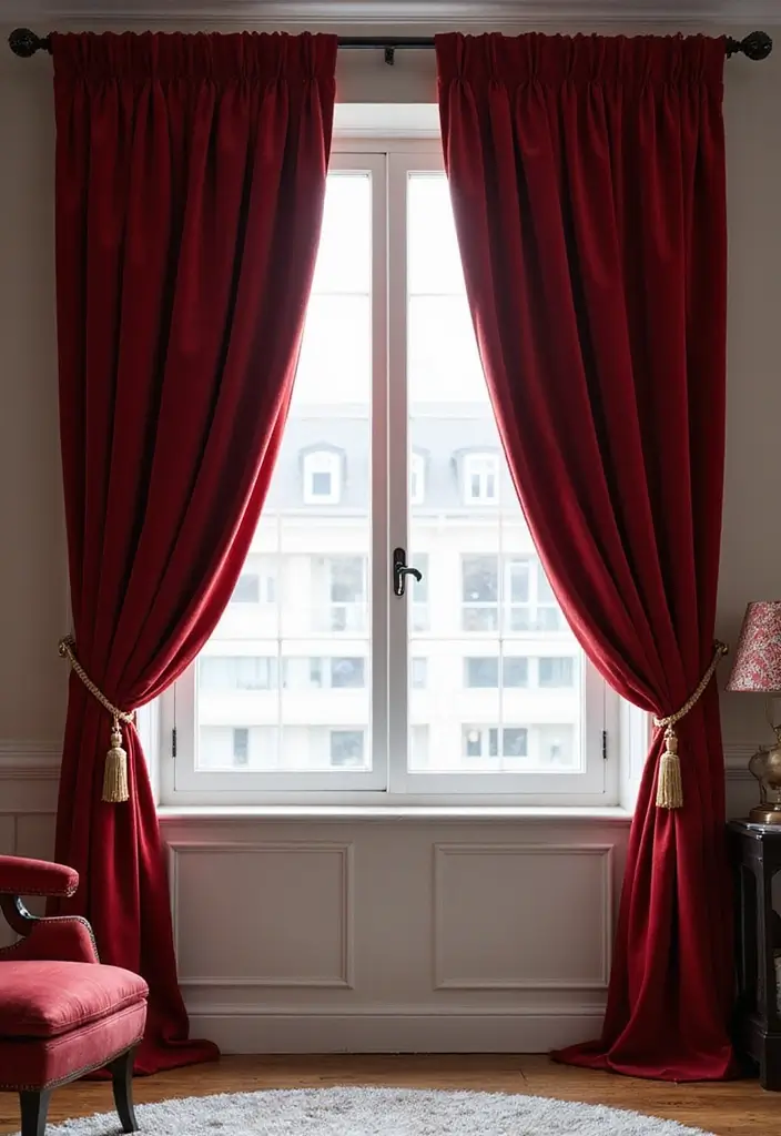 30 Glam Office Ideas with Gold: A Marble and Velvet Dream - 10. Velvet Curtains