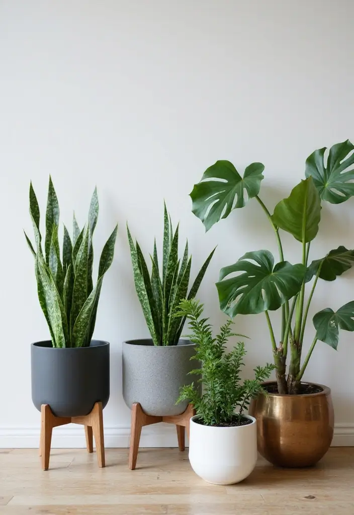 30 Glam Office Ideas with Gold: A Marble and Velvet Dream - 20. Potted Plants