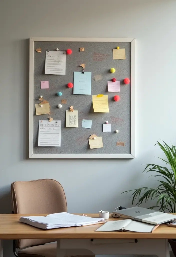 30 Gray Office Ideas That Are Anything but Boring - 10. Wall-mounted Inspiration Boards