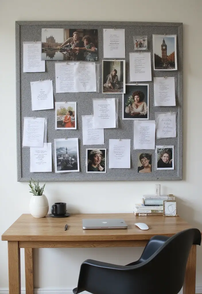 30 Gray Office Ideas That Are Anything but Boring - 17. Gray Bulletin Boards
