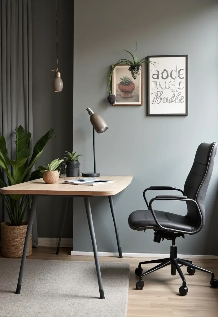 30 Gray Office Ideas That Are Anything but Boring - 23. Gray Metal Elements