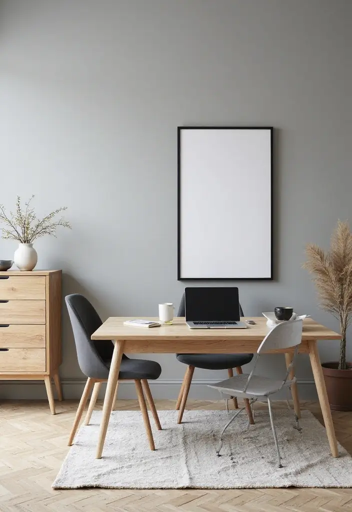 30 Gray Office Ideas That Are Anything but Boring - 7. Scandinavian Simplicity
