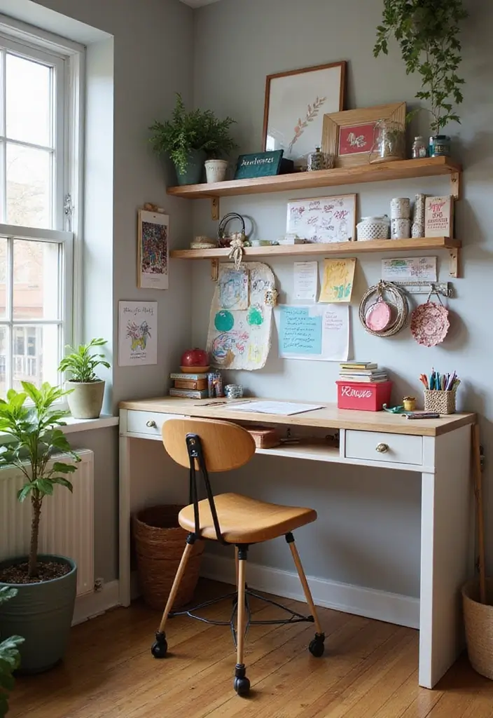 30 Home Office Corner Desk Ideas That Actually Use Dead Space - 27. Wall-Mounted Desks for Crafting