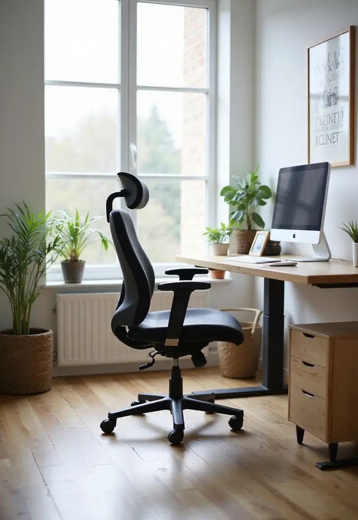30 Home Office + Gym Combo Ideas That Save Space Like Crazy - 12. A Multi-Functional Desk Chair with Exercise Option