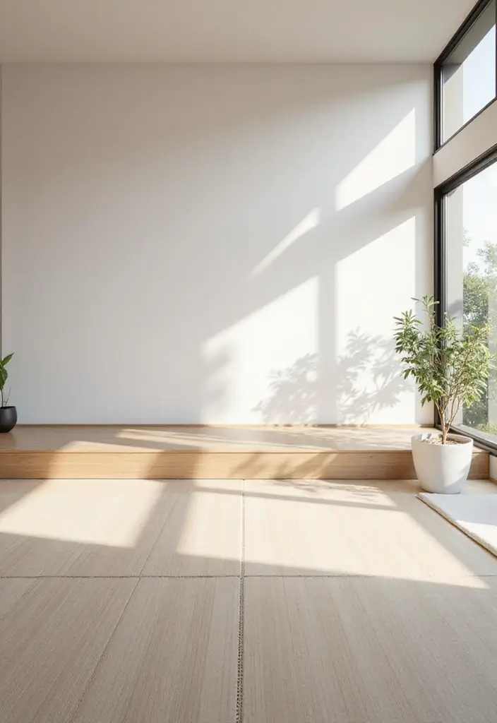 30 Home Office + Gym Combo Ideas That Save Space Like Crazy - 20. Minimalist Space with Japanese Tatami Mat
