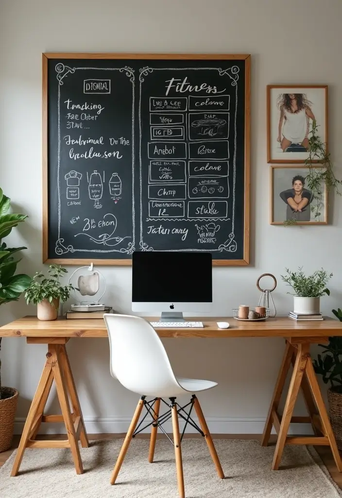 30 Home Office + Gym Combo Ideas That Save Space Like Crazy - 28. Interactive Wall Art with Built-in Fitness Features
