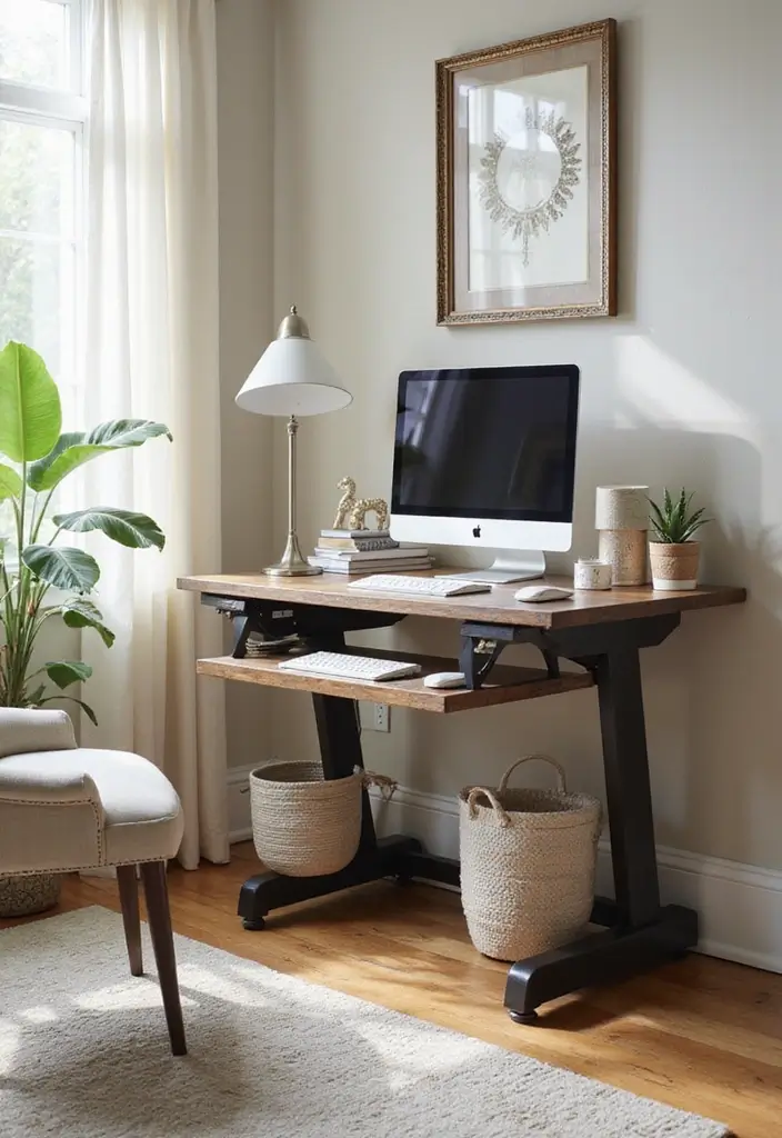 30 Home Office Standing Desk Ideas That Don’t Ruin Your Decor - 22. Elegant Rolling Standing Desk