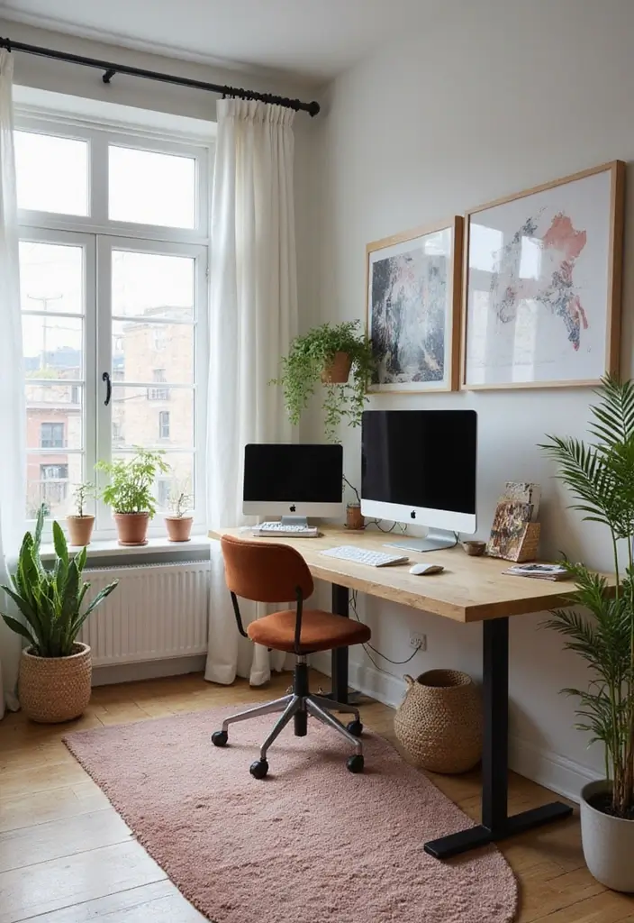 30 Home Office Standing Desk Ideas That Don’t Ruin Your Decor - 24. Stylish Wrap-Around Desk