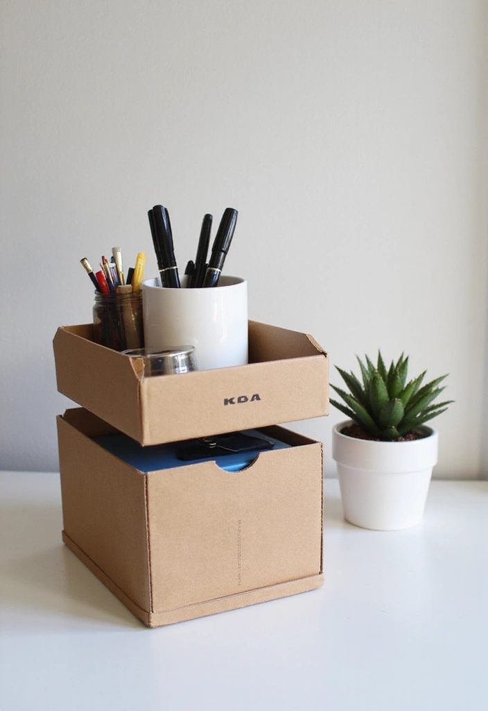 30 IKEA Office Hacks That Look Totally Custom - 11. DIY Desk Organizer with IKEA Boxes