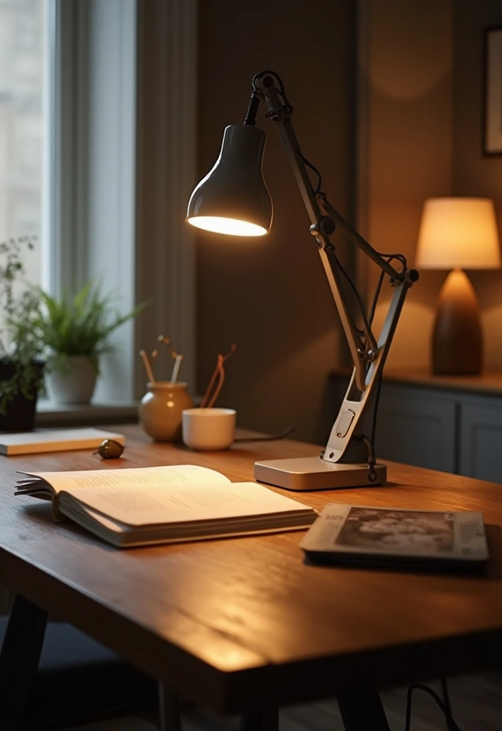 30 IKEA Office Hacks That Look Totally Custom - 19. Elegant Task Lighting with HEKTAR