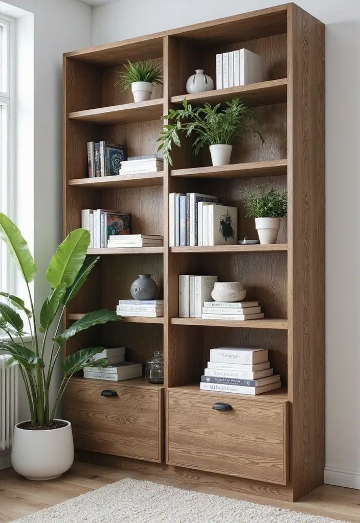 30 IKEA Office Hacks That Look Totally Custom - 20. IKEA BILLY Bookcase as a Room Divider