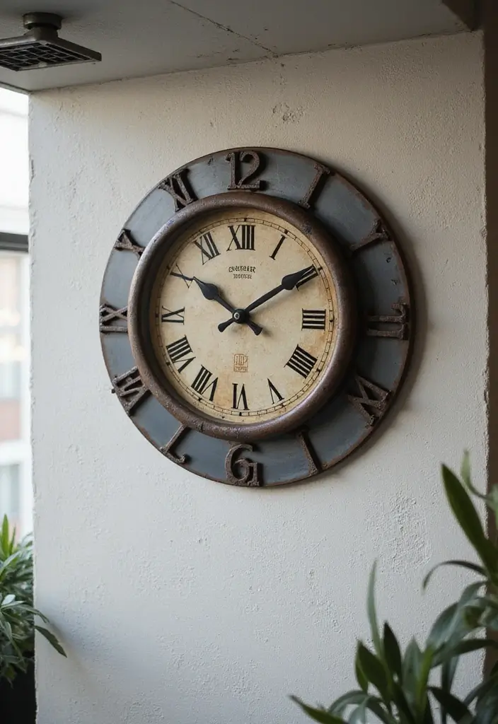 30 Industrial Home Office Ideas with Brick - 25. Industrial Clock