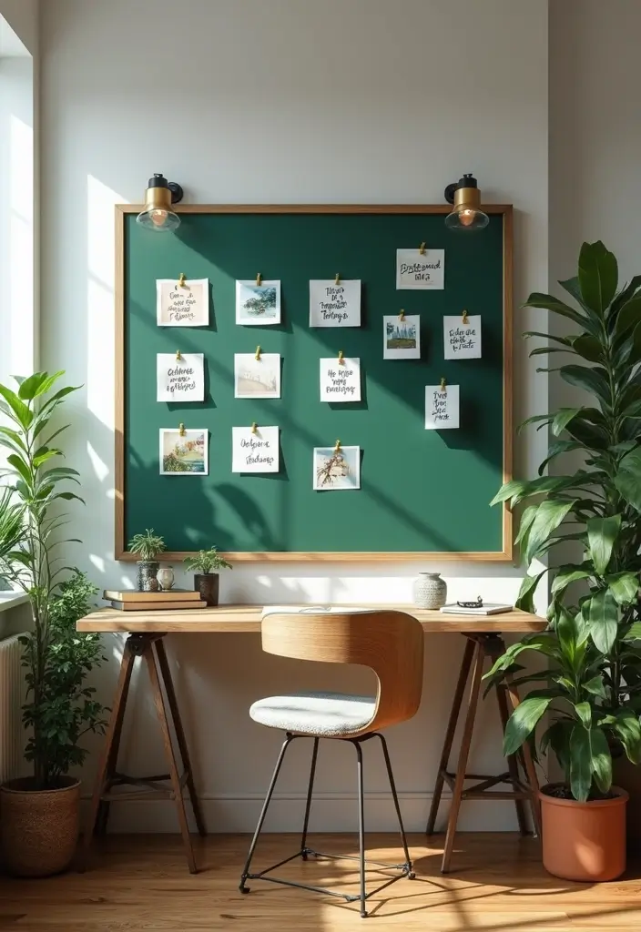 30 Light Green Office Ideas for Peaceful Focused Energy - 10. Customized Green Boards