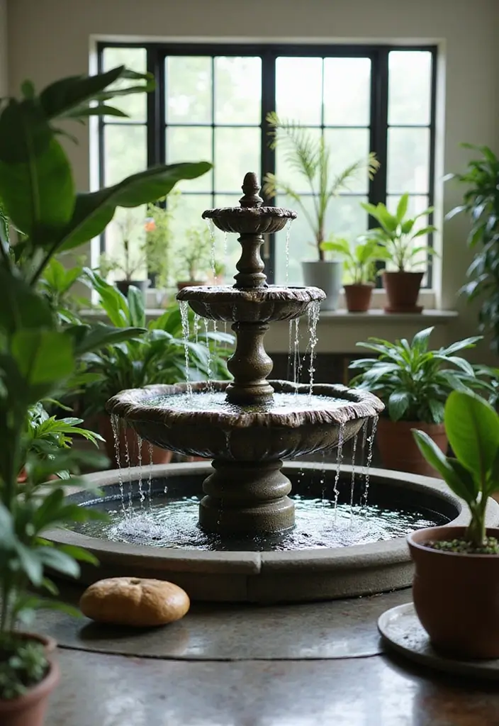 30 Light Green Office Ideas for Peaceful Focused Energy - 19. A Calming Water Element