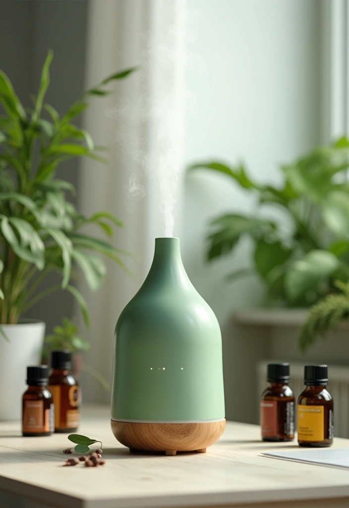 30 Light Green Office Ideas for Peaceful Focused Energy - 27. Green Aromatherapy Diffusers
