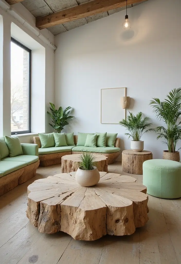 30 Light Green Office Ideas for Peaceful Focused Energy - 6. Eco-Friendly Office Furniture