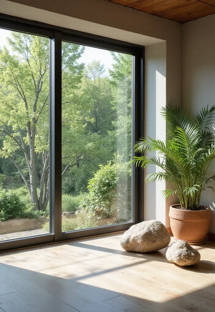 30 Light Green Office Ideas for Peaceful Focused Energy - 7. Outdoor Elements Inside