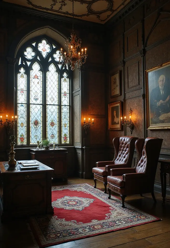 30 Moody Home Office Ideas with Dark - 3. Gothic Gothic