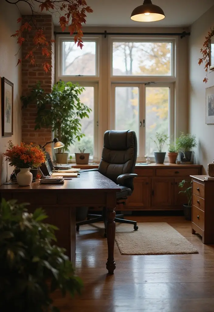 30 Moody Home Office Ideas with Dark - 30. Seasonal Decor Changes