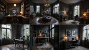 30 Moody Home Office Ideas with Dark