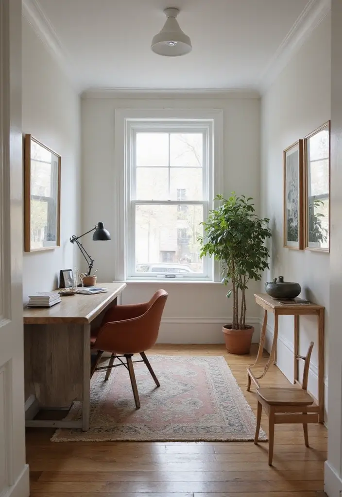 30 Narrow Home Office Layout Ideas for the Smallest Corners - 11. Multi-functional Desks